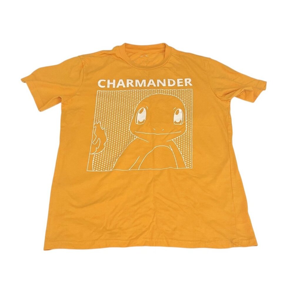 Charmander Pokémon Graphic T-Shirt Yellow/Orange Short Sleeve Adult Tee